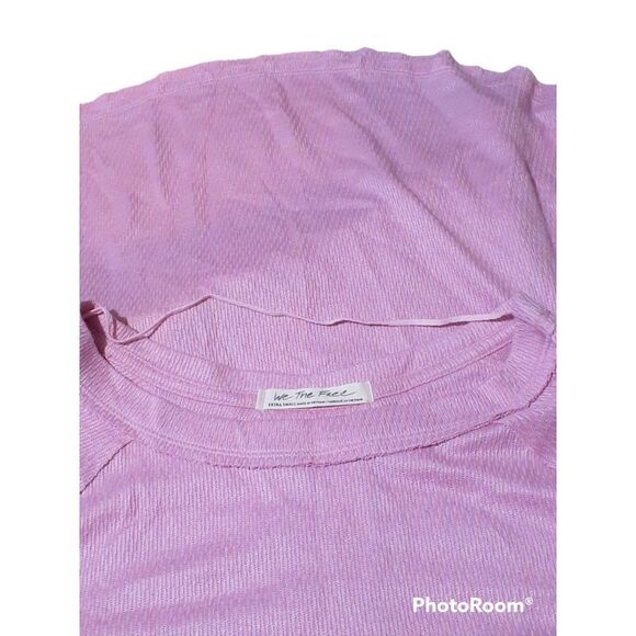 Free People We The Free Pink Snowy Thermal Side Split Long Sleeves  Extra Small - Picture 7 of 8